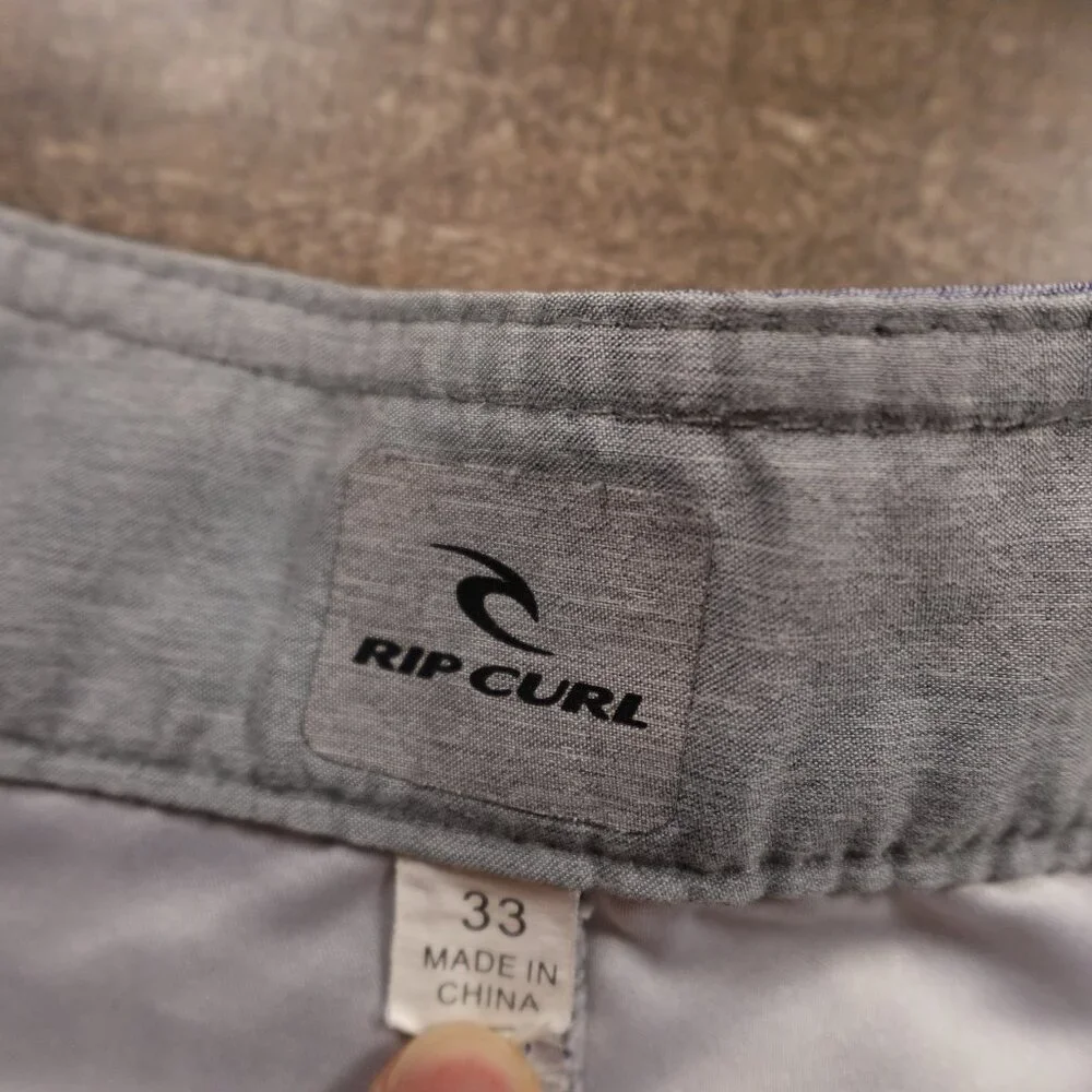 Rip Curl Boardshorts Men's Size 33 Gray Blue | Surf‎ Swim Cargo Style